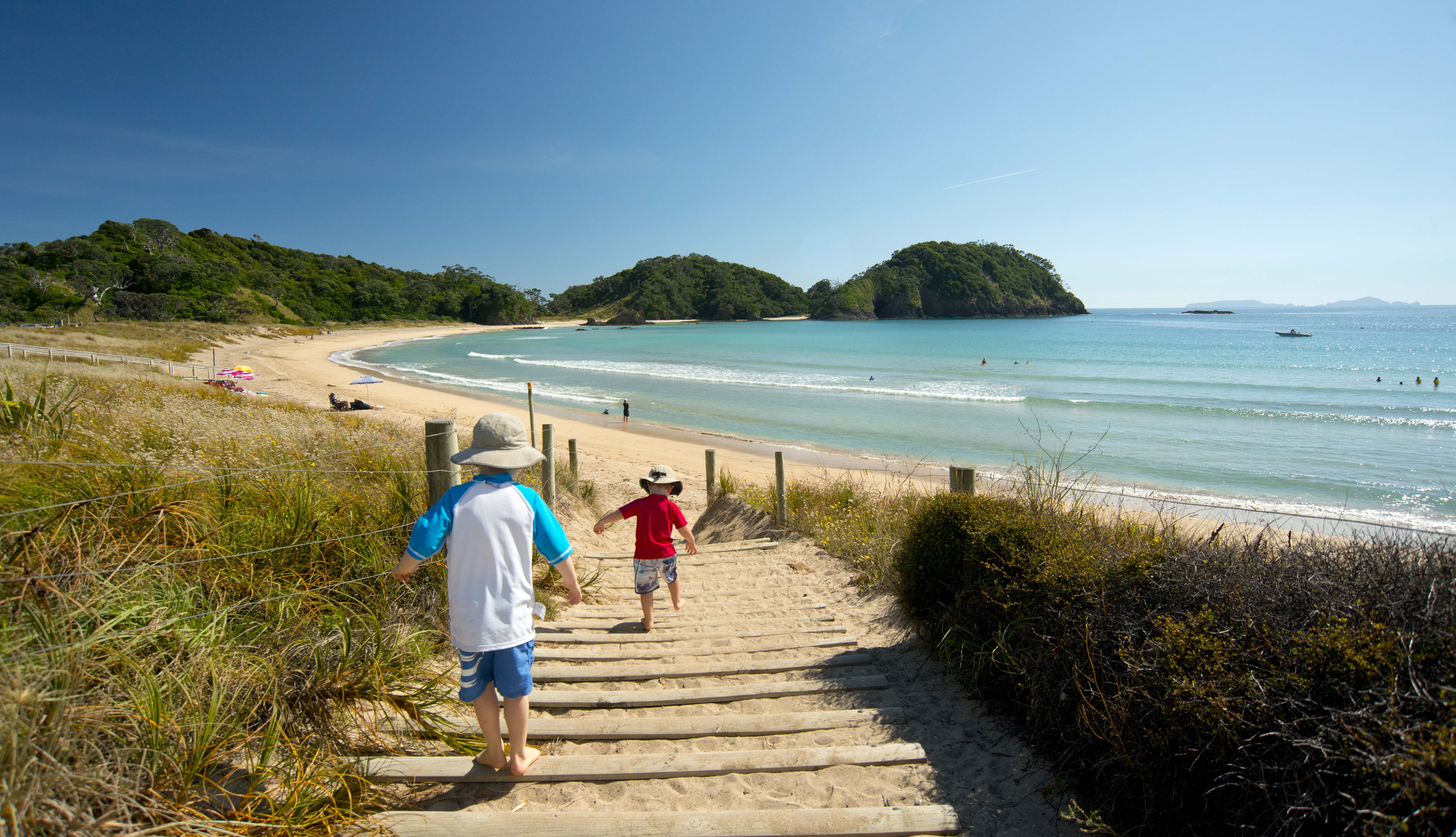 Kids on Matapouri Beach